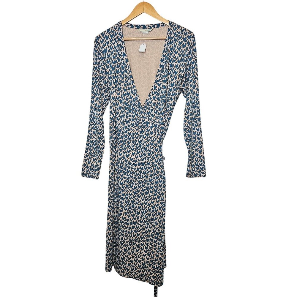 Boden Jersey Baltic Heart Wrap Dress Size 12L